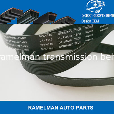 تامین کارخانه تسمه پلی وی خودرو با کیفیت بالا تسمه مرسدس بنز OEM A0109970992/9PK4145 برند راملمان مواد EPDM /CR